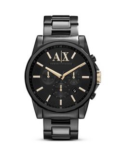 Armani Exchange Black Stainless Steel Chronograph Watch, 45mm