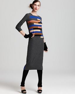 Sonia Rykiel Long Sleeve Vintage Stripe Midi Dress