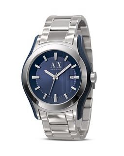Armani Exchange Round Blue Dial Watch, 45 mm