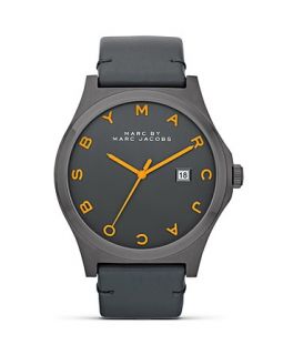 MARC BY MARC JACOBS Leather Strap Pop Color Watch, 43mm
