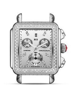 Michele Deco High Shine Diamond Dial Watch, 33mm
