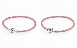 PANDORA Bracelet   Pink Leather Single Wrap with Sterling Silver Clasp