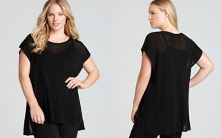 Eileen Fisher Plus Ribbed Ballet Neck Short Sleeve Tunic _2