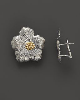 Buccellati Blossom Small Flower Earrings with Gold Accents