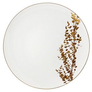 Bernardaud Vegetal Gold Coupe Dinner Plate
