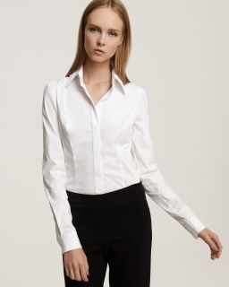 Lafayette 148 New York Lucca Stretch Cotton Blouse