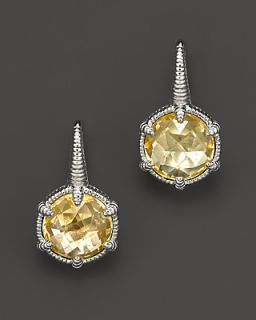 Judith Ripka Small Eclipse Earrings with Canary Crystal