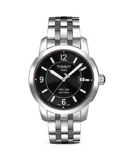 Tissot PRC200 Mens Black Quartz Stainless Steel Watch, 39mm