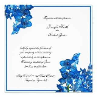 Blue Cymbidium Boat Orchid Wedding Invitation