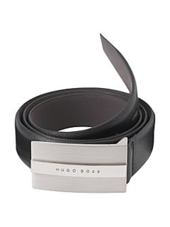Hugo Boss Plate logo belt Black   