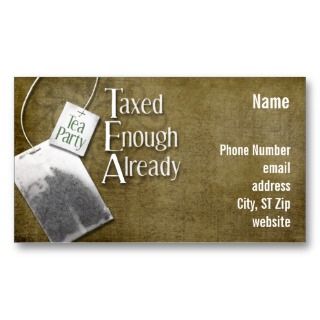 Tea Party Business Card with tea bag