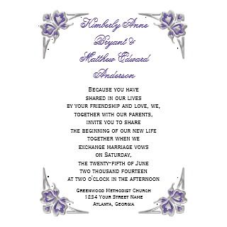 Purple Silver Butterflies Embellishment RSVP Personalized Invite