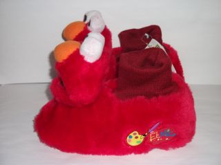 Elmo Sesame Street Plush Red Sock Top Slippers Toddler Girls Boys Size