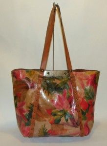 Patricia Nash Convertible Floral Leather Tote Bag Purse Handbag