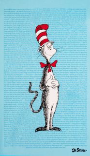 Robert Kaufman Fabrics Cat in The Hat Dr Seuss Panel Fabric Cat in The