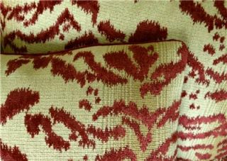 Cowtan Tout Velvet Fabric Designer Custom Throw Pillows Upholstery Red