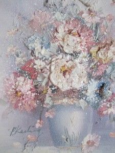 Keeling 3 D 8x10 Framed Floral Painting on Canvas