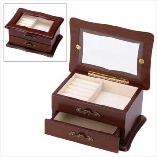 Elegant Small Keepsake Box Wood Window Jewelry Box