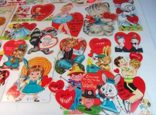 Vintage Lot of 32 Valentines Day Cards Childrens Adult