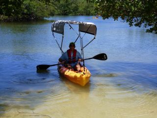 New Adjustable Width 2 Bow Bimini Top for Boat Kayak Canoe Etc