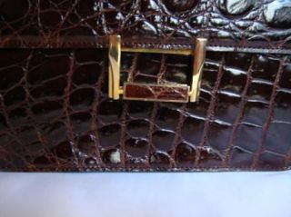 Gorgeous Vintage Brown Alligator Kelly Handbag France