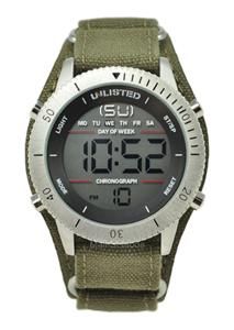 New Mens Unlisted Kenneth Cole Digital Watch Olive Green Military