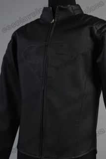 Smallville Clark Kent Black Leather Jacket Costume Coat