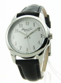 Womens Kenneth Cole Black Leather New Casual Watch KC2640