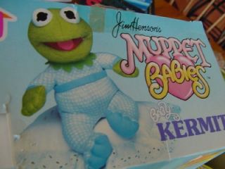 Baby Kermit The Frog Muppets Hasbro 1980s Toy w Box 10 Muppet Babies