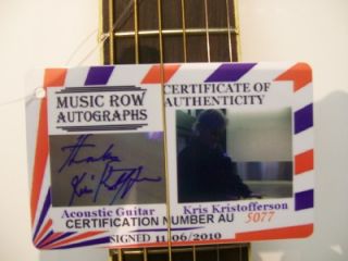 Kris Kristofferson Autographed Acoustic Guitar Signed