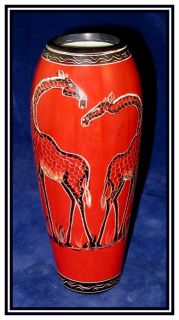Handcrafted Stone Vase Red Giraffe Kisii Stone 8 20 Cm