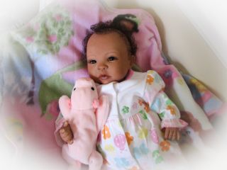 Reborn Baby Doll Human Hair Sweet Baby Girl Shyann by Aleina Peterson