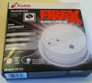 Kidde Firex Smoke Detector Fire Alarm Photoelectric PE120 New in Box