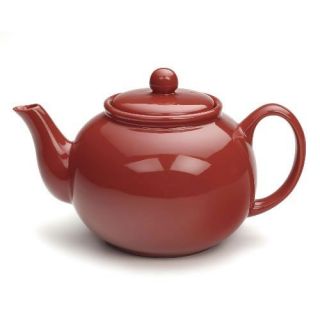 New RSVP Chai R Stoneware Tea Teapot Kettle Red
