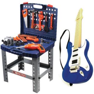 Tool Set Playset Power Tool Deluxe Pretend Music Electric Guitar Kids