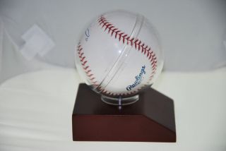 Kevin Youkilis White Red Sox MLB Rawlings Baseball Ball Signed w Stand