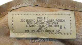 New Military Marine 200 Rnd Coyote MOLLE Saw Ammo Pouch