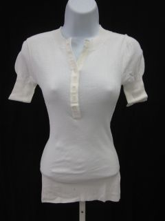 Kier J White Button Neckline Short Sleeve Shirt Top S