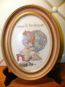 Framed Finished Cross Stitch Jesus Is The Answer Medic Precious