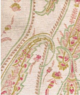 3pc Rosy Pink Paisley Print Linen Comforter Set King Cal King