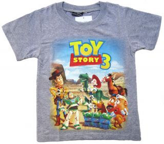 New Grey DSN Toy Story 3 Costume Kids Boy Short Sleeve T Shirt St