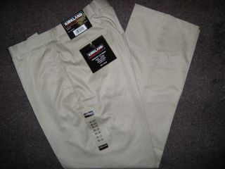 New Kirkland Mens Premium Dress Pants No Iron Tan 36x30