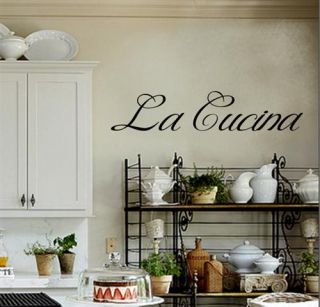 La Cucina Italian Kitchen Vinyl Wall Decal Words Quote Lettering