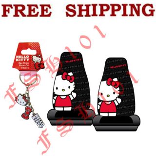 New Set Hello Kitty Sanrio Waving Core Car Truck Seat Covers Key Chain
