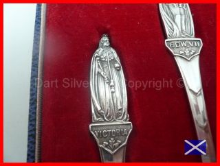 Immaculate Cased 1937 Silver Monarchs of Century Spoons