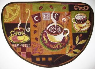 NEW CAFE ESPRESSO TAPESTRY SLICE RUG Carpet Cup Mug Coffee Beans
