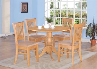 3PC ROUND DINETTE KITCHEN DINING SET TABLE w/ 2 MICROFIBER UPHOLSTERED