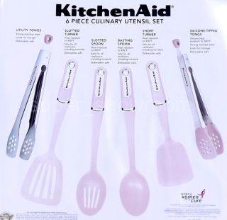 New KitchenAid 6 Piece Cancer Awareness Pink Culinary Utensil Set