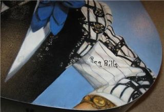 Hank Snow Oil Portrait on Guitar by Roy Bills Michigan Artist Country