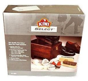 Kiwi Select Shoe Care Valet   Shoe Shine Kit   Shoe Shine Box with 9